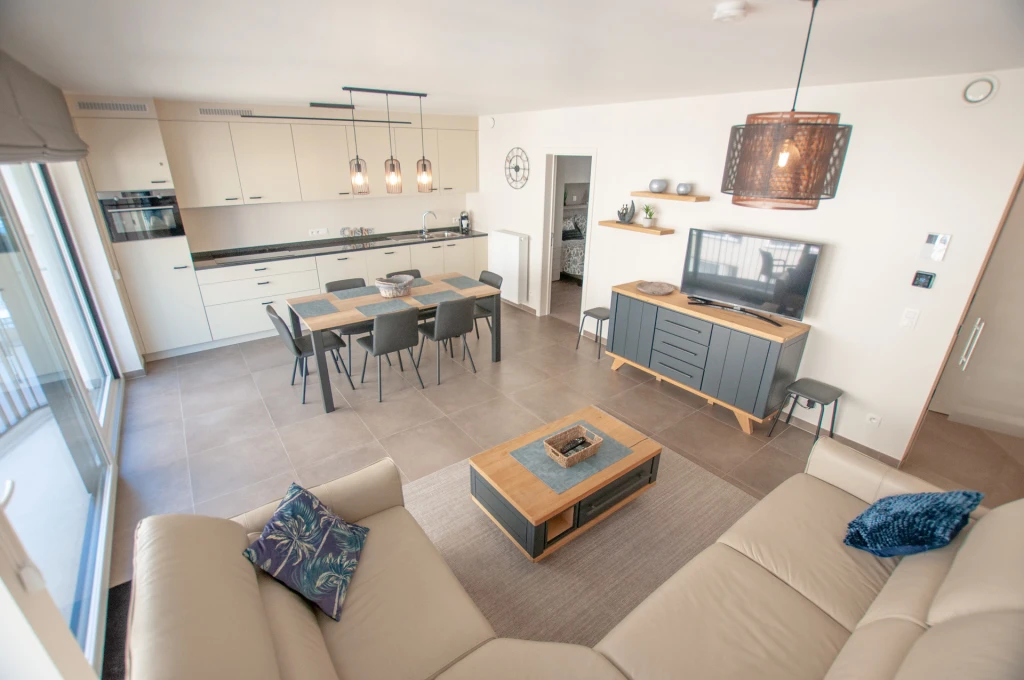 Appartement vacances avec vue latérale sur la mer à Ostende